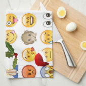 kerst emojis theedoek (Quarter Fold)
