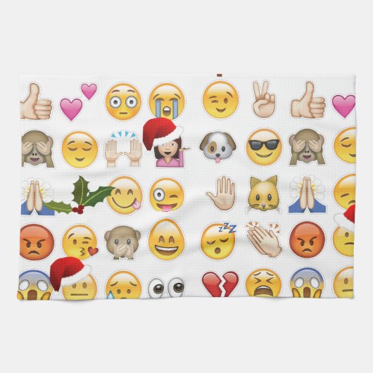 kerst emojis theedoek (Horizontaal)