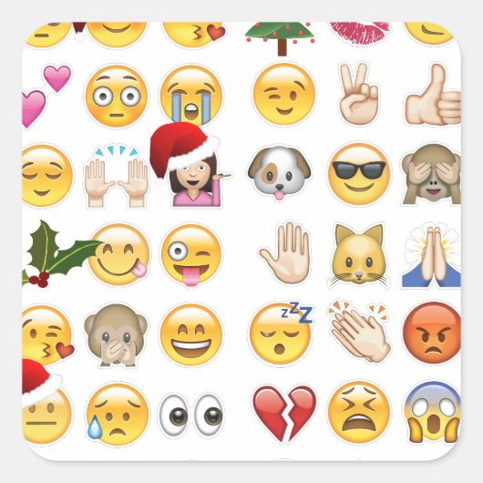 kerst emojis vierkante sticker (Voorkant)