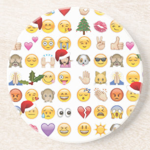kerst emojis zandsteen onderzetter