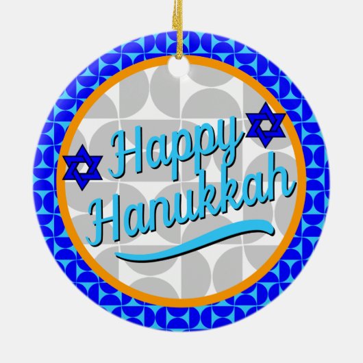 Kerst en Chanoeka Keramisch Ornament (Achterkant)