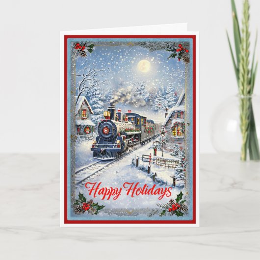 Kerst en de oude locomotief kaart (Voorkant)