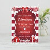 Kerst en Diamanten Feest Uitnodiging (Staand voorkant)