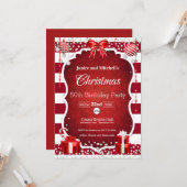 Kerst en Diamanten Feest Uitnodiging (Voorkant / Achterkant in situ)