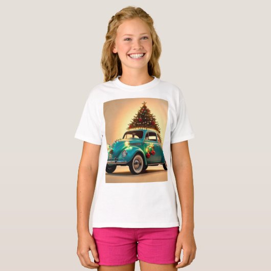 Kerst en een oldtimer t-shirt (Voorkant volledig)