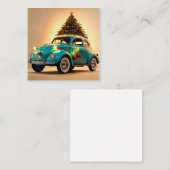 Kerst en een oldtimer vierkante visitekaartje (Voorkant / Achterkant)