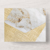 Kerst en feestdag met marmer gold glitter all in one uitnodiging (Achterkant)