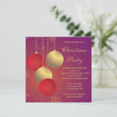 Kerst- en feestdag van rode en gouden Ornamenten Kaart (Staand voorkant)