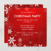Kerst en feestdag van rode en witte sneeuwvlokken kaart (Voorkant / Achterkant)