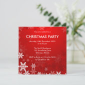 Kerst en feestdag van rode en witte sneeuwvlokken kaart (Staand voorkant)