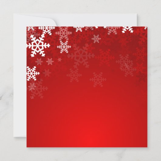 Kerst en feestdag van rode en witte sneeuwvlokken kaart (Achterkant)