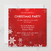 Kerst en feestdag van rode en witte sneeuwvlokken kaart (Voorkant)