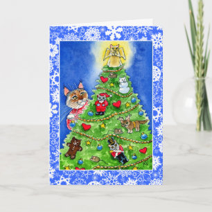 Kerst- en feestkaartjes voor kerstmis en muizen feestdagen kaart