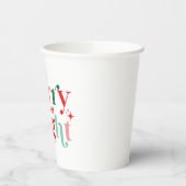 kerst en felroze rode moderne doopvont papieren bekers (Links)