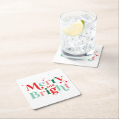 kerst en felroze rood kartonnen onderzetters (Insitu)