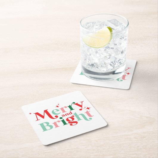 kerst en felroze rood kartonnen onderzetters (Insitu)