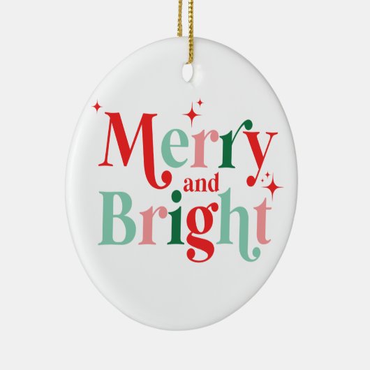 kerst en felroze rood keramisch ornament (Rechts)