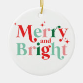 kerst en felroze rood keramisch ornament (Voorkant)