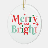 kerst en felroze rood keramisch ornament (Links)