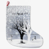 Kerst en gelukkig nieuwjaar! Monogram tekst Grote Kerstsok (Voorkant)