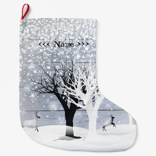 Kerst en gelukkig nieuwjaar! Monogram tekst Grote Kerstsok (Voorkant)