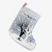 Kerst en gelukkig nieuwjaar! Monogram tekst Grote Kerstsok (Voorkant (Hangend))