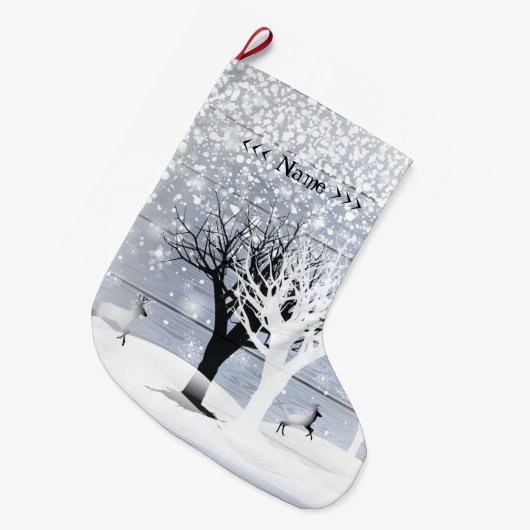 Kerst en gelukkig nieuwjaar! Monogram tekst Grote Kerstsok (Voorkant (Hangend))