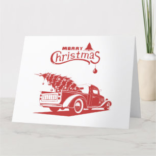 Kerst en gelukkig nieuwjaar truck bedankkaart