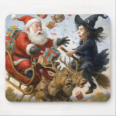 Kerst en Halloween botsing in de lucht Muismat (Voorkant)