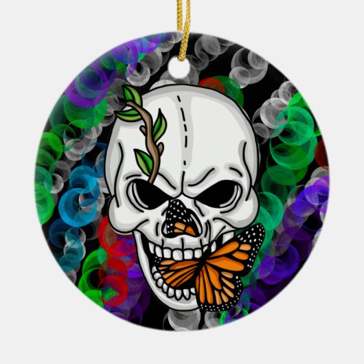 Kerst en halloween met makreel en vorst keramisch ornament (Voorkant)