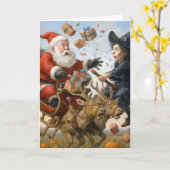 Kerst- en Halloween-vakanties Kaart (Gele Bloem)
