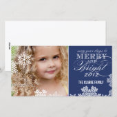 KERST- EN HELDER FOTO KAART | DONKERBLAUW (Voorkant / Achterkant)