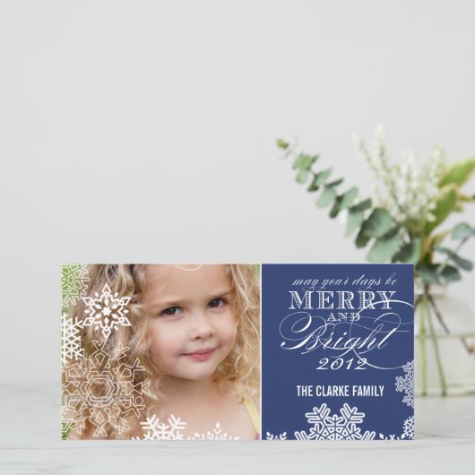 KERST- EN HELDER FOTO KAART | DONKERBLAUW (Staand voorkant)