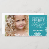 KERST- EN HELDER FOTO KAART | TURQUOISE (Voorkant / Achterkant)