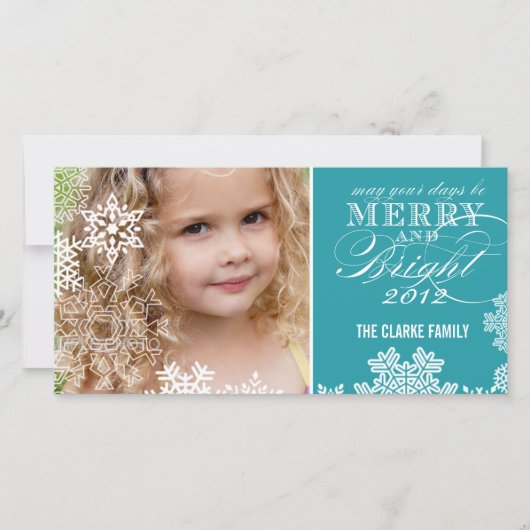 KERST- EN HELDER FOTO KAART | TURQUOISE (Voorkant)