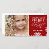 KERST- EN HELDER FOTOKAART | ROOD FEESTDAGENKAART (Voorkant / Achterkant)