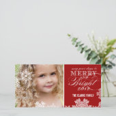 KERST- EN HELDER FOTOKAART | ROOD FEESTDAGENKAART (Staand voorkant)