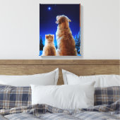 Kerst- en hondenwonder canvas afdruk (Insitu (Slaapkamer))