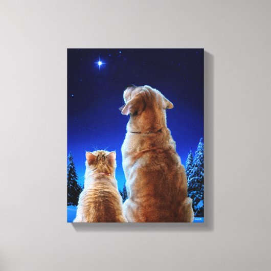 Kerst- en hondenwonder canvas afdruk (Voorkant)