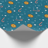 Kerst- en jaarpatroon cadeaupapier (Hoek)