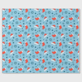 Kerst- en jaarpatroon cadeaupapier (Vlak)