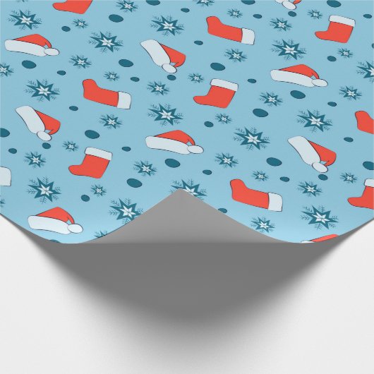 Kerst- en jaarpatroon cadeaupapier (Hoek)