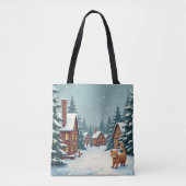 Kerst en Kat Canvas tas (Voorkant)