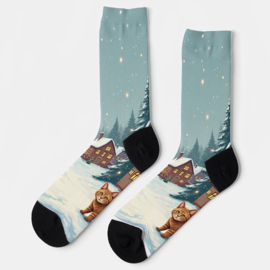 Kerst en Kat Sokken (Links)