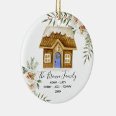 Kerst- en kerstfeesthuis in Gingerbrood Keramisch Ornament (Rechts)