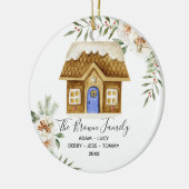 Kerst- en kerstfeesthuis in Gingerbrood Keramisch Ornament (Links)