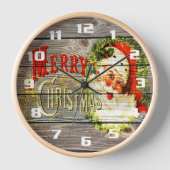  kerst en kerstman op Rustic oud hout (Voorkant)