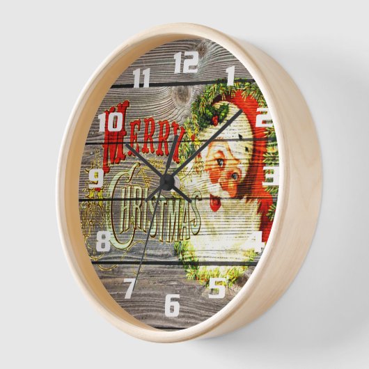  kerst en kerstman op Rustic oud hout (Hoek)