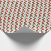 Kerst- en kerstsieraden met rode en groene retro cadeaupapier (Hoek)