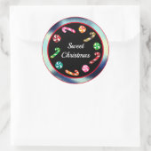 Kerst- en kerstsnoepsuikerriet, bevroren ronde sticker (Tas)